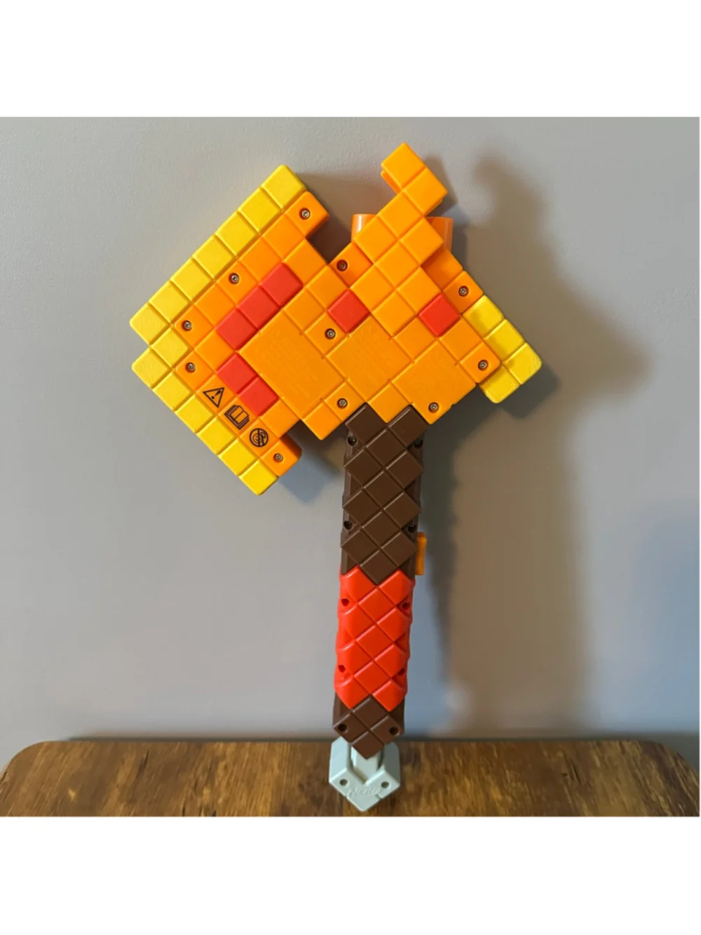 Nerf Minecraft Axe Blaster Orange Brown Foam Dart Toy 13